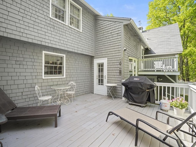 10 Robinhood Rd, Tyngsborough, MA 01879 - wooden deck with area for grilling