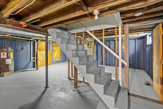 7 Curran Ter, Randolph, MA 02368 - unfinished basement featuring water heater and stairs