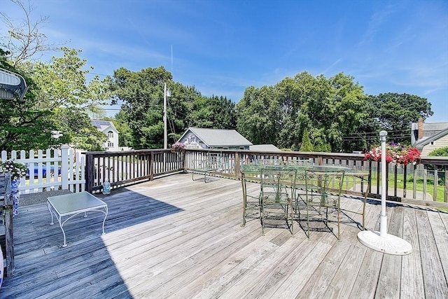 96 Robinson Ave, Attleboro, MA 02703 - wooden deck with outdoor dining area