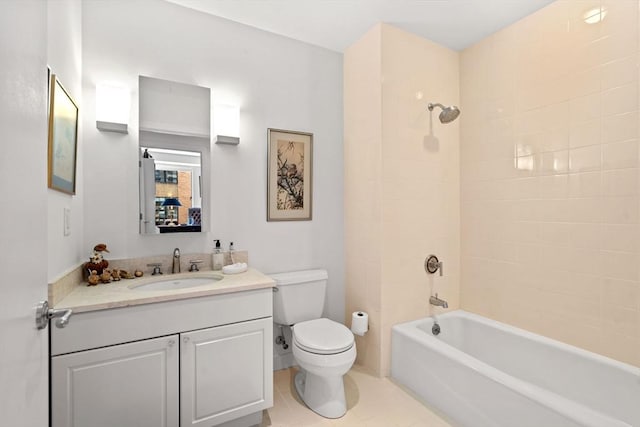 80 Broad St Unit 1002, Boston, MA 02110 - bathroom with tile patterned floors, toilet, tub / shower combination, and vanity