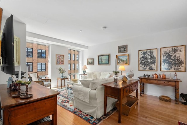 80 Broad St Unit 1002, Boston, MA 02110 - living room with light wood-style floors