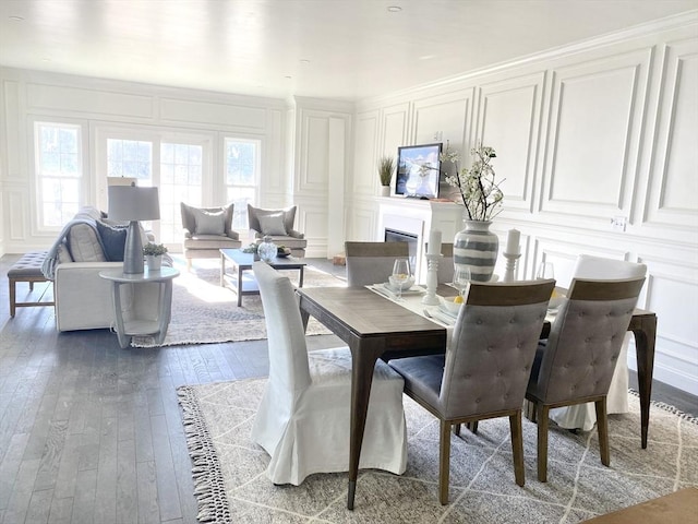 dining area featuring hardwood / wood-style flooring