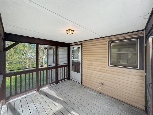 view of unfurnished sunroom