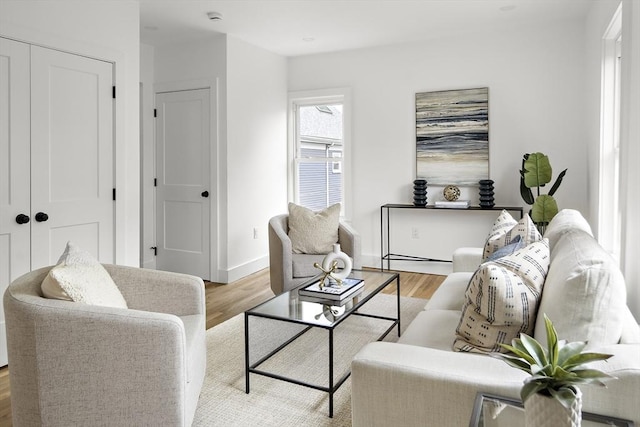 17 Bow Street Pl Unit 2, Somerville, MA 02143 - living room featuring light wood-style floors and baseboards