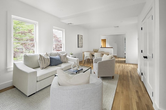 17 Bow Street Pl Unit 2, Somerville, MA 02143 - living room with light wood-style flooring and baseboards