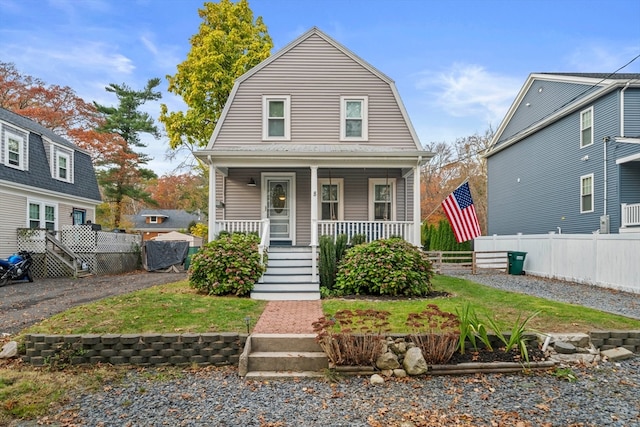 view of front of home with covered porch