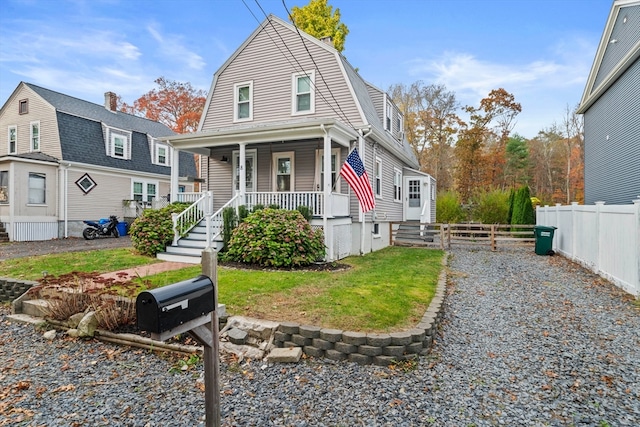 view of front of home with covered porch