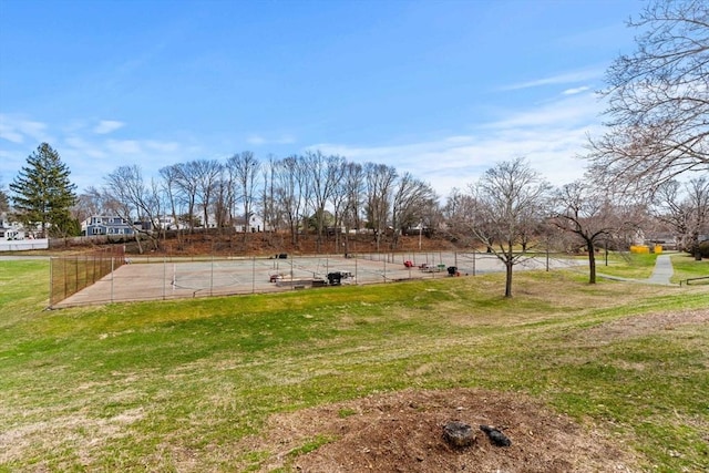 view of yard with fence