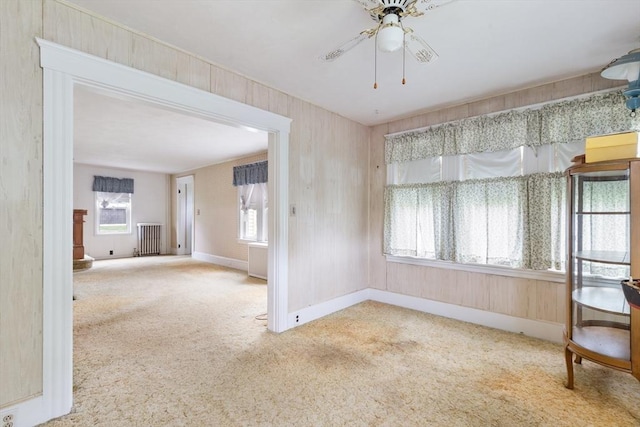 34 Worcester St, Grafton, MA 01519 - spare room featuring carpet flooring, radiator, baseboards, and ceiling fan