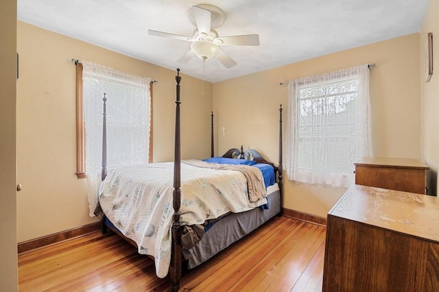 31 Cedar Hill Ter, Swampscott, MA 01907 - bedroom featuring baseboards, light wood-type flooring, and ceiling fan