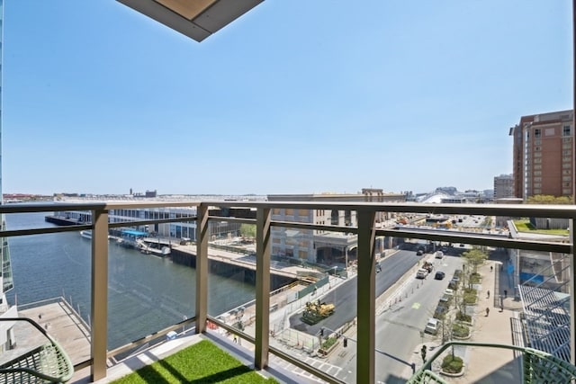 balcony with a water view