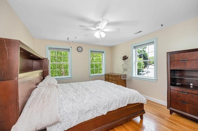 44 Sachem St, Waltham, MA 02451 - bedroom featuring baseboards, light wood-style flooring, and a ceiling fan