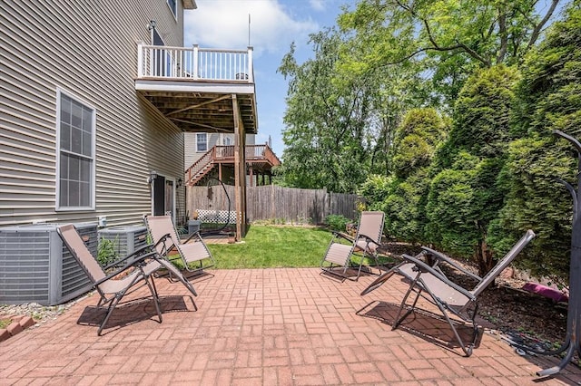 44 Sachem St, Waltham, MA 02451 - view of patio / terrace with central AC and a balcony
