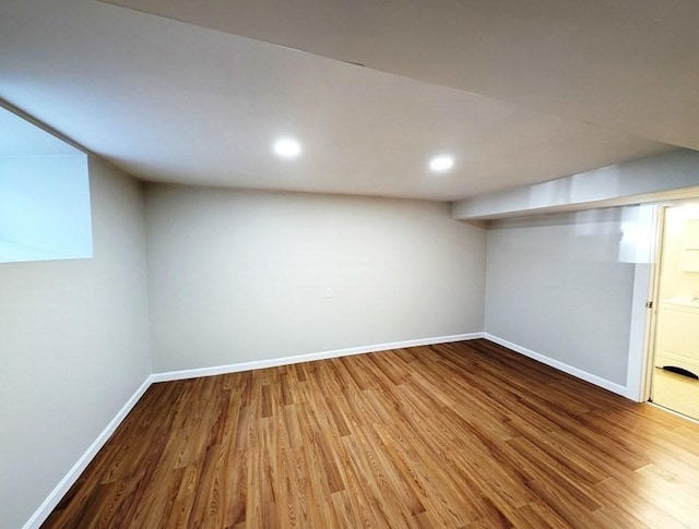 204 Maple St, Boston, MA 02132 - finished below grade area with wood finished floors and recessed lighting