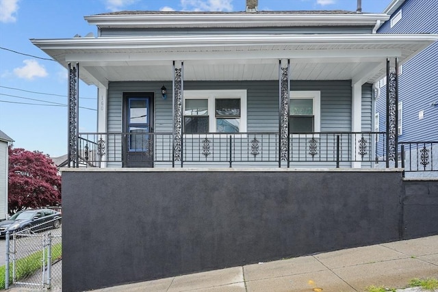 exterior space with a porch