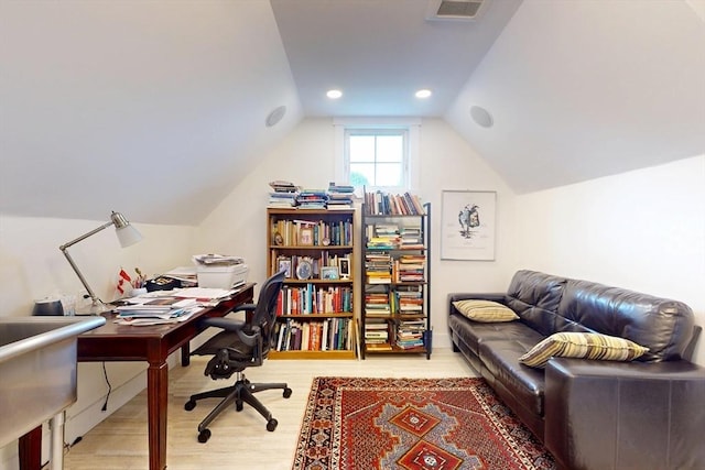 12 Lester Ter, Somerville, MA 02144 - home office with light wood-style floors and lofted ceiling