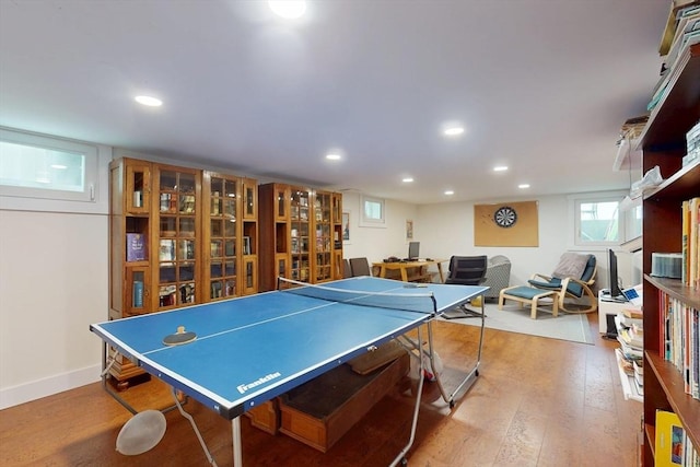 12 Lester Ter, Somerville, MA 02144 - playroom with recessed lighting, wood finished floors, and baseboards