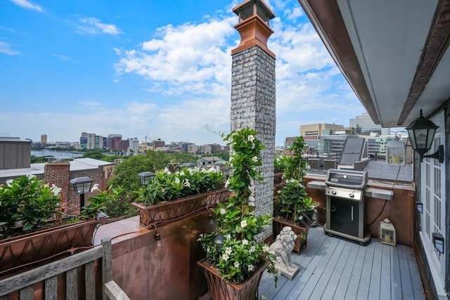 balcony with area for grilling