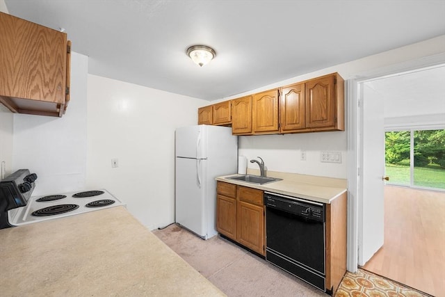 20 Hilltop Dr, Burlington, MA 01803 - kitchen with white appliances, light countertops, and brown cabinets