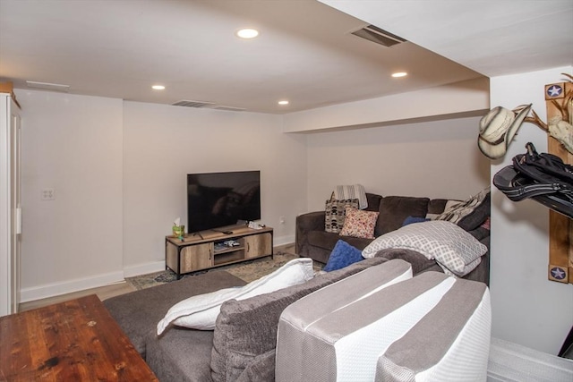 living room featuring hardwood / wood-style floors