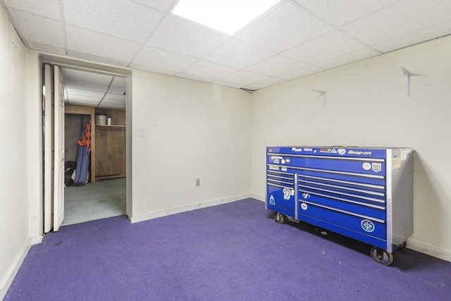 25 Hamilton Rd, Northborough, MA 01532 - finished basement with carpet floors and a paneled ceiling