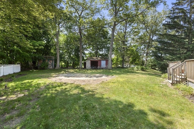 25 Hamilton Rd, Northborough, MA 01532 - view of yard featuring an outbuilding and a wooden deck