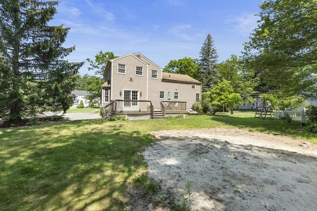 25 Hamilton Rd, Northborough, MA 01532 - back of house featuring a yard and a wooden deck