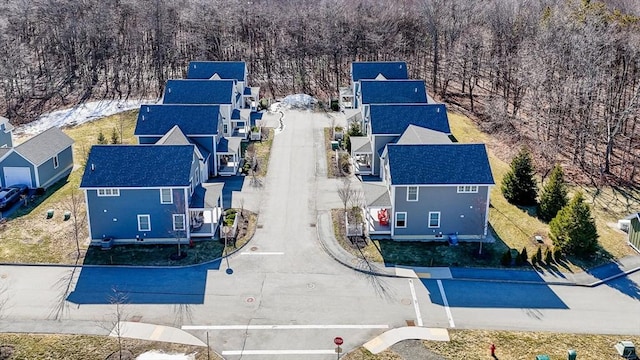 aerial view with a residential view