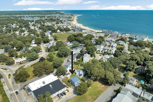 bird's eye view with a water view and a residential view