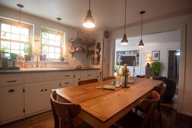 dining room featuring dark wood-style floors
