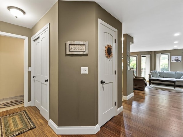 770 Salisbury Unit 302, Worcester, MA 01609 - hallway with hardwood / wood-style flooring and recessed lighting