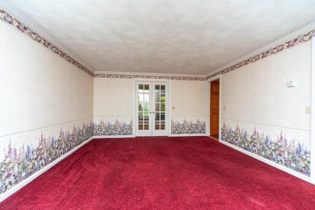 10 Eagle Rd, Winchendon, MA 01475 - unfurnished room featuring french doors, crown molding, carpet floors, and baseboards