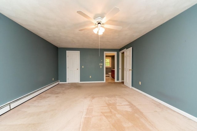 10 Eagle Rd, Winchendon, MA 01475 - unfurnished bedroom featuring a baseboard heating unit, carpet floors, baseboards, and a ceiling fan