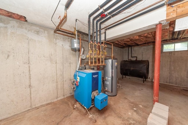 10 Eagle Rd, Winchendon, MA 01475 - basement with heating fuel, water heater, and a heating unit
