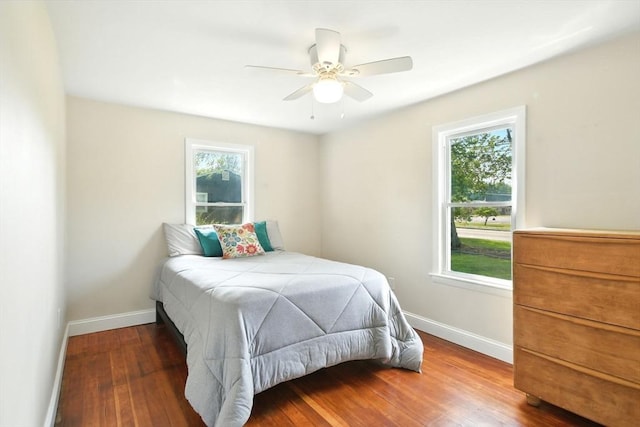 606 Granby Rd, South Hadley, MA 01075 - bedroom featuring multiple windows, wood finished floors, and ceiling fan