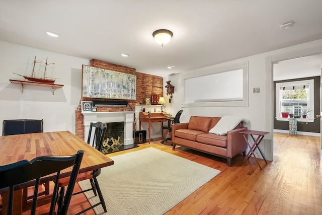 living room featuring hardwood / wood-style flooring