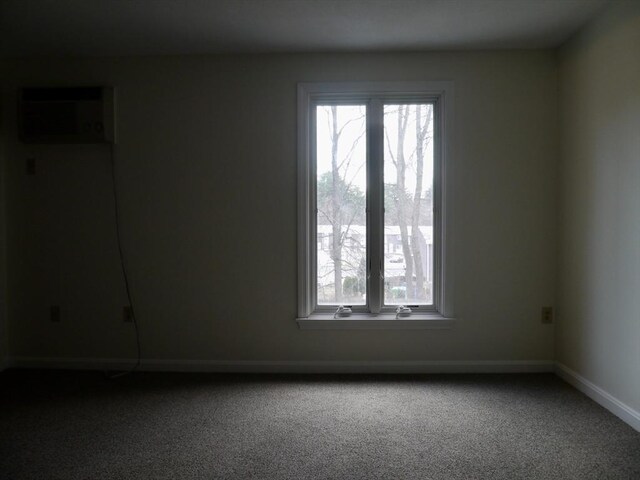 unfurnished room featuring carpet floors, a wealth of natural light, and baseboards