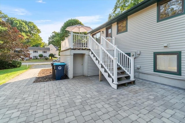 exterior space featuring stairs