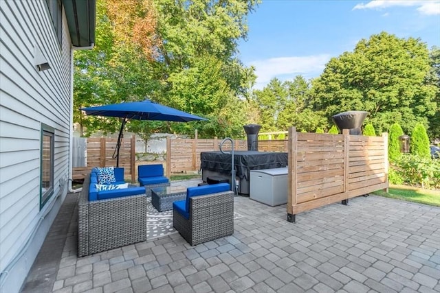 view of patio with fence