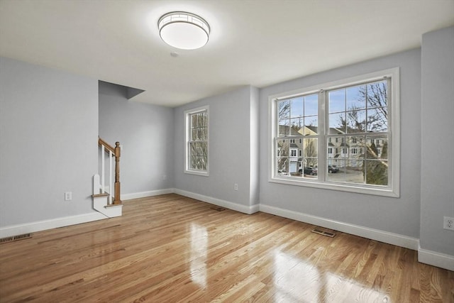 interior space with light hardwood / wood-style flooring