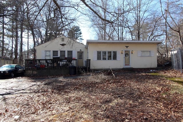 view of front of house featuring a deck