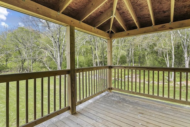 deck featuring a yard