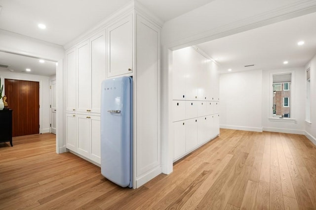 130 Mount Auburn St Unit 310, Cambridge, MA 02138 - hallway featuring light wood-type flooring and recessed lighting