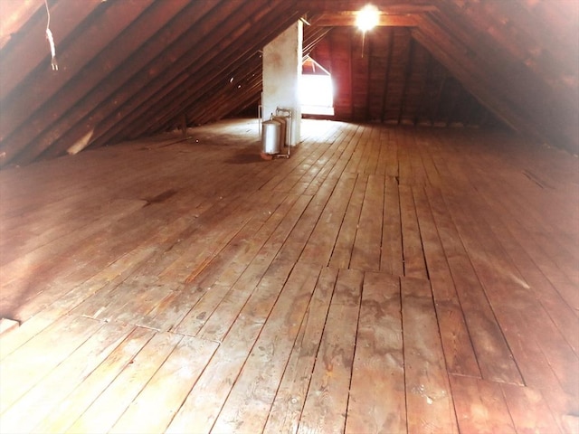 view of unfinished attic