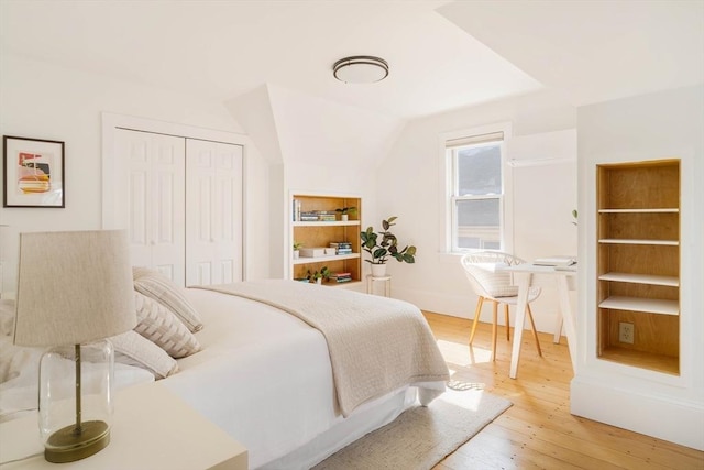 31 Kidder Ave Unit 31, Somerville, MA 02144 - bedroom featuring light wood-style flooring, a closet, and lofted ceiling