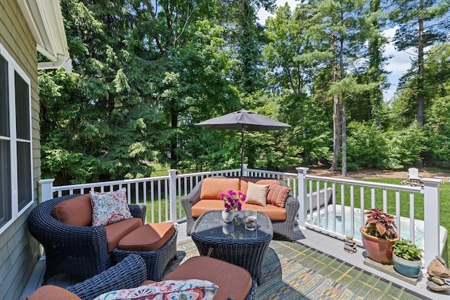 260 Beaver Dam Rd, Scituate, MA 02066 - deck with outdoor lounge area and view of scattered trees