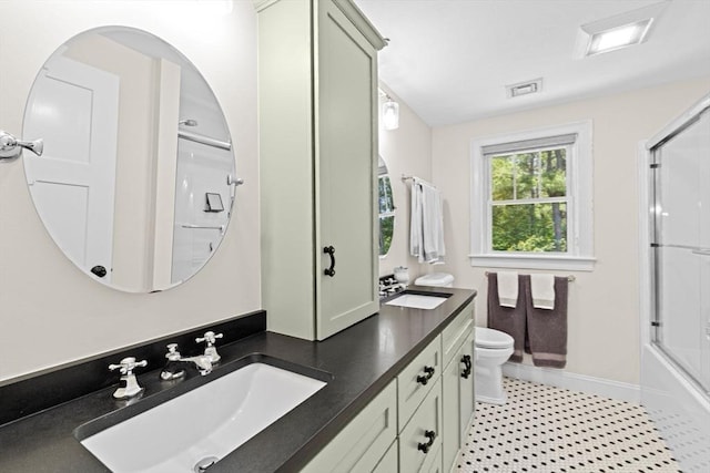 260 Beaver Dam Rd, Scituate, MA 02066 - bathroom with double vanity and shower / bath combination with glass door