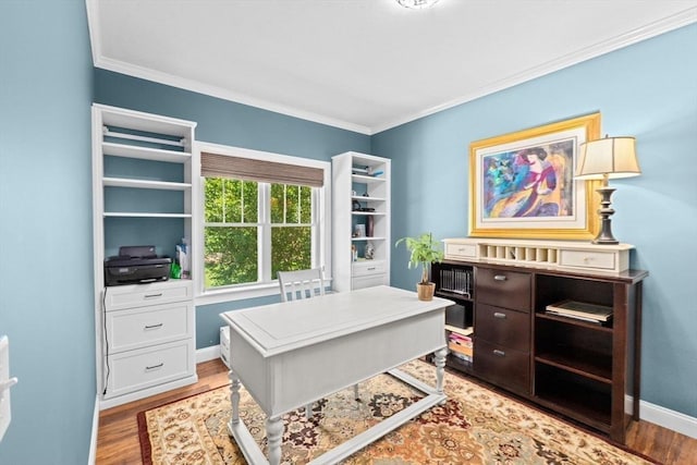 260 Beaver Dam Rd, Scituate, MA 02066 - home office with crown molding and light wood-style flooring