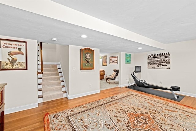 260 Beaver Dam Rd, Scituate, MA 02066 - workout room with wood finished floors and recessed lighting