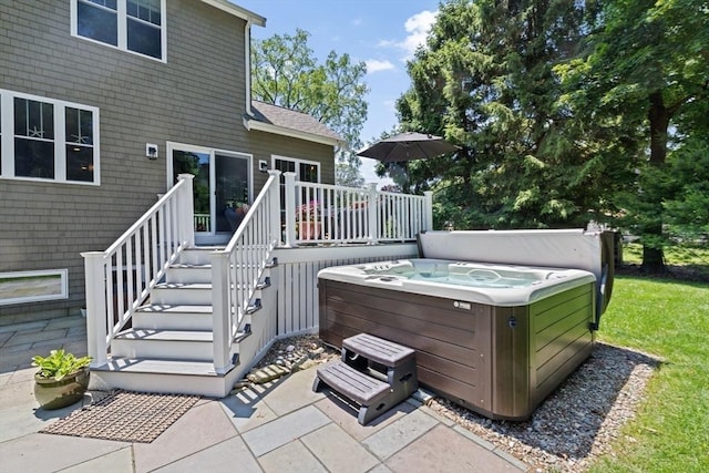 260 Beaver Dam Rd, Scituate, MA 02066 - deck featuring a hot tub and a patio